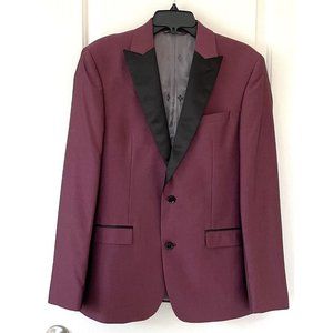 Tuxedo Jacket Men's 38R Ryan Seacrest Distinction Modern Fit Burgundy/Black